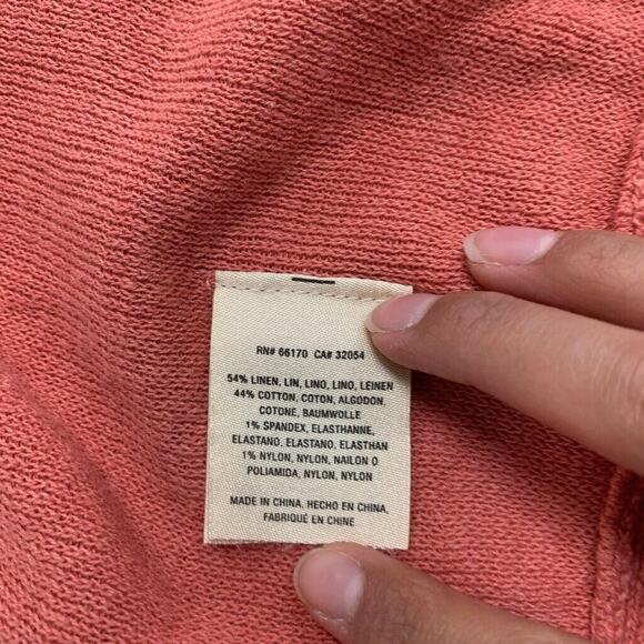 Moth Sweater Womens XS Extra Small Nectarine Linen Blend Wrap Anthropologie - Picture 9 of 13